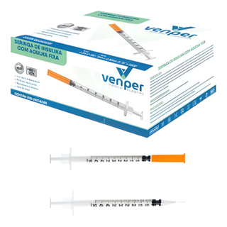 Seringa de Insulina com Agulha Fixa 0,5ml  0,25mm x 6mm 31G - Venper em Oferta na Shopee