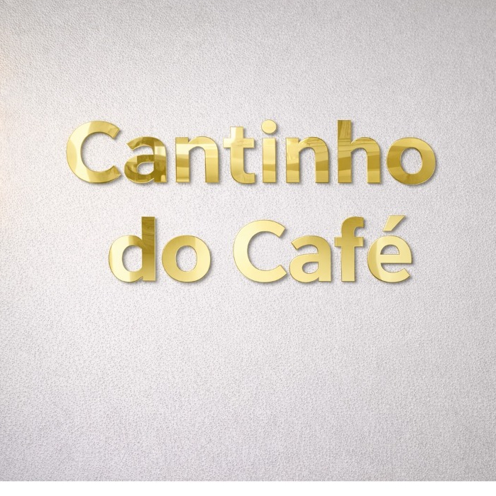 Espelho Decorativo Cantinho Do Café Em Acrílico Rose ou Dourado com Xícara Sala Cozinha OFERTA
