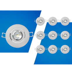 Kit 10 Spot Led Lumy Embutir Branco Quente Neutro ou Frio 3w 5w 7w ou 12w Redondo Seed