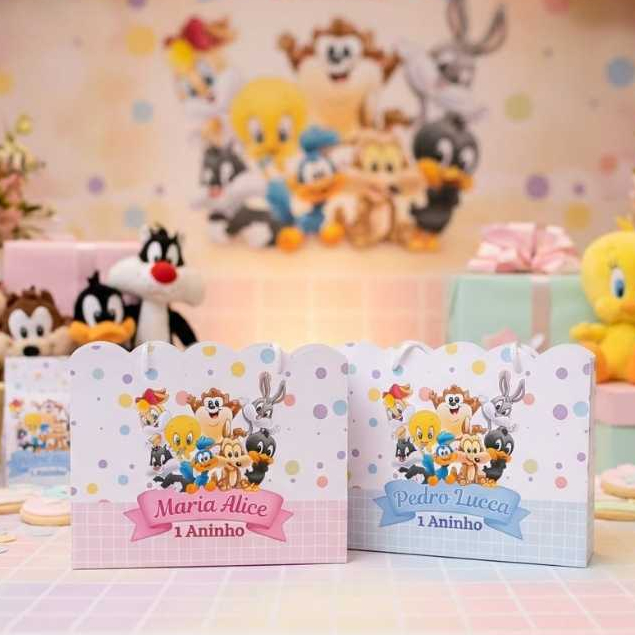 Sacolinha BABY LOONEY TUNES Personalizado Sacolinha Lembrancinha Aniversário BABY PEGUE E MONTE