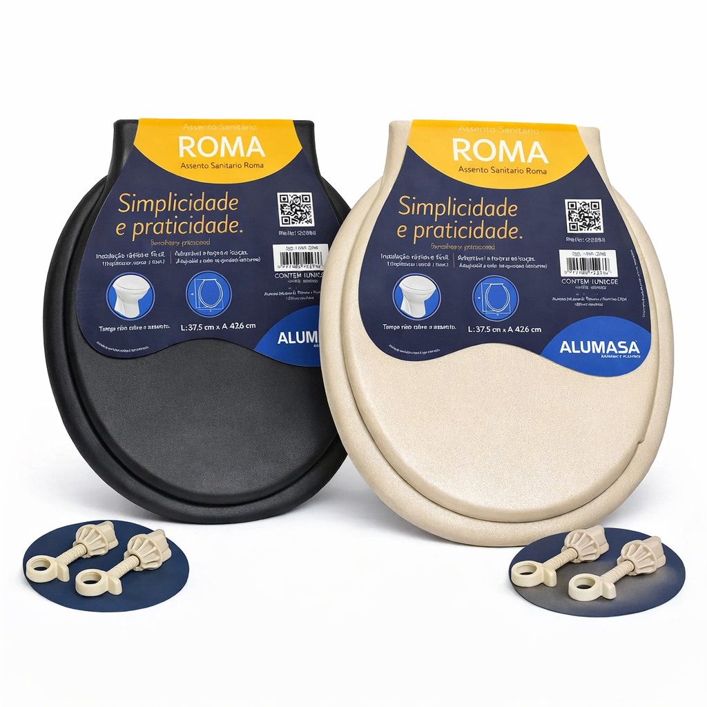 Tampa Para Vaso Branco Assento Sanitário Universal Redonda Oval Básica , Icasa, Logasa Com Kit instalação