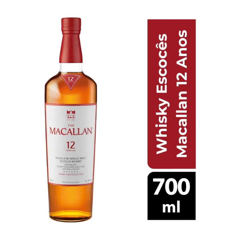 Whisky Escocês Macallan Sherry Oak Cask 12 Anos 700ml em Oferta na Shopee