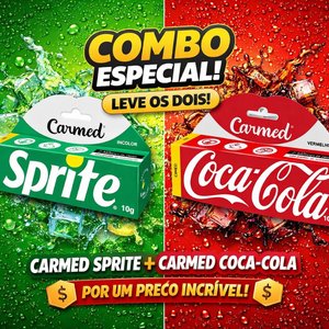 Hidratante Labial Carmed Sprite + Carmed Coca-Cola Vermelho