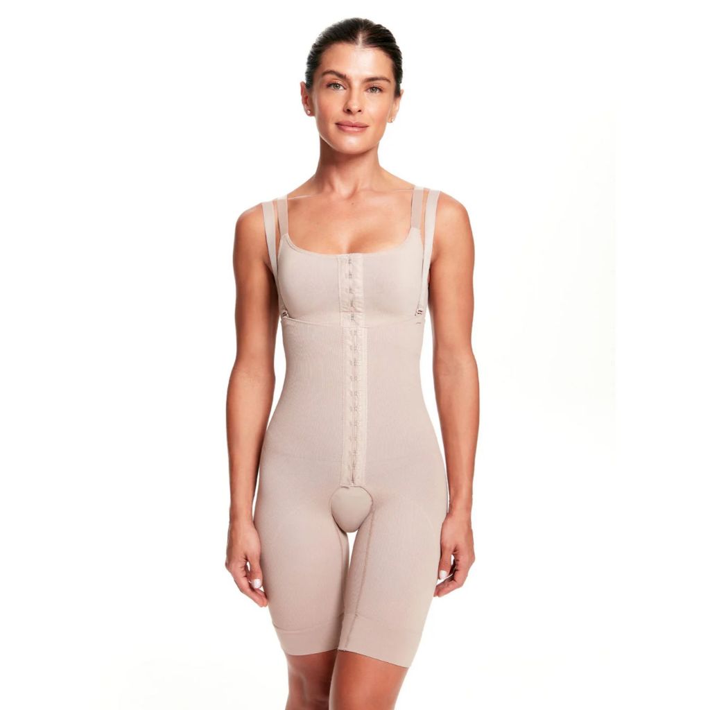 Cinta Modeladora Pós Cirúrgica Lipo Abdominalplastia Bermuda Cintura Alta Sem Costuras Plié Med