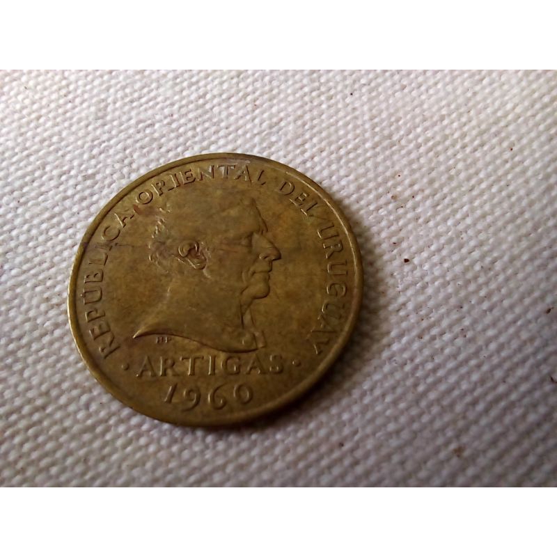 Bela Moeda 10 Centésimos Uruguai 1960