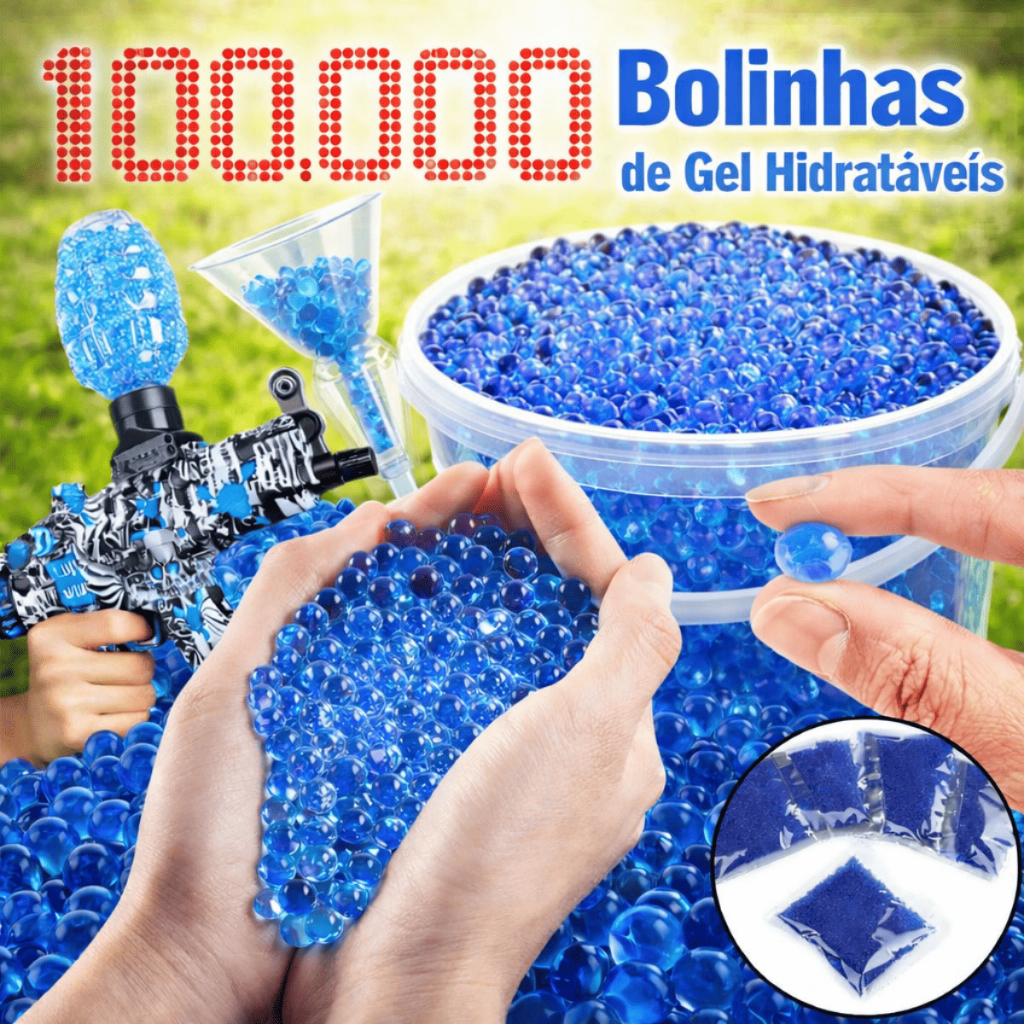 100.000 Bolinhas De Gel para Arminha Orbeez de munição lançador 7-8mm 500g em Oferta na Shopee