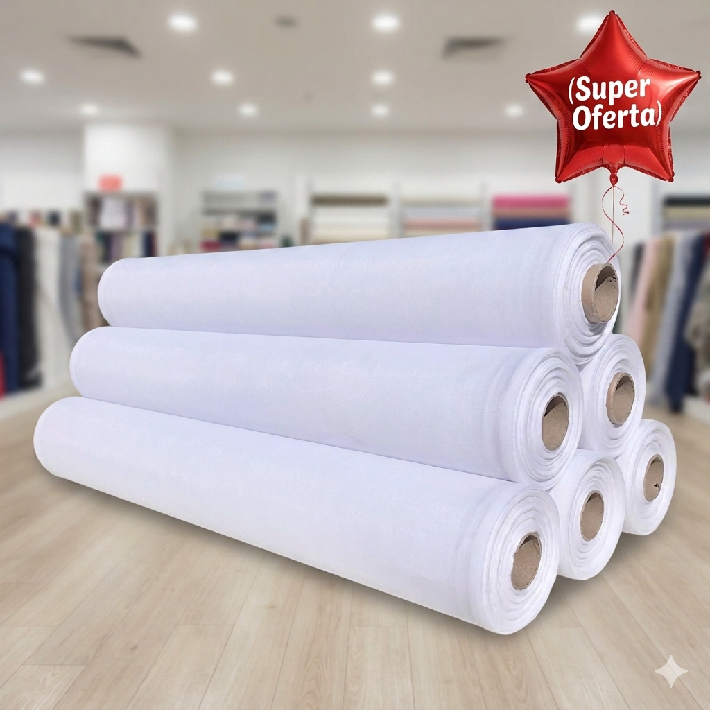 Rolo de Tecido Alvejado Pé De Galinha Pano De Prato, 25 Metros. ENVIO IMEDIATO