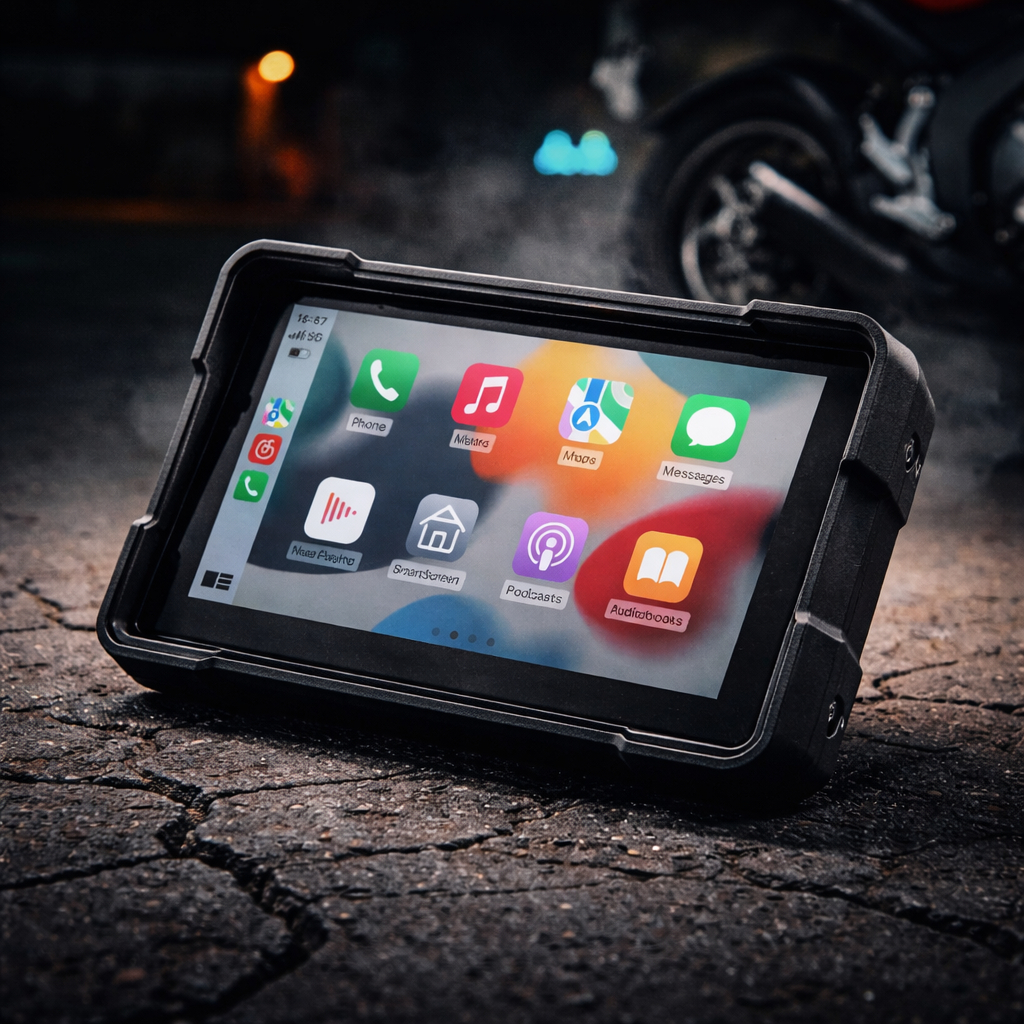 Central Multimídia H-Tech 5pol HM-501 MP5 Moto BT/CarPlay IP67