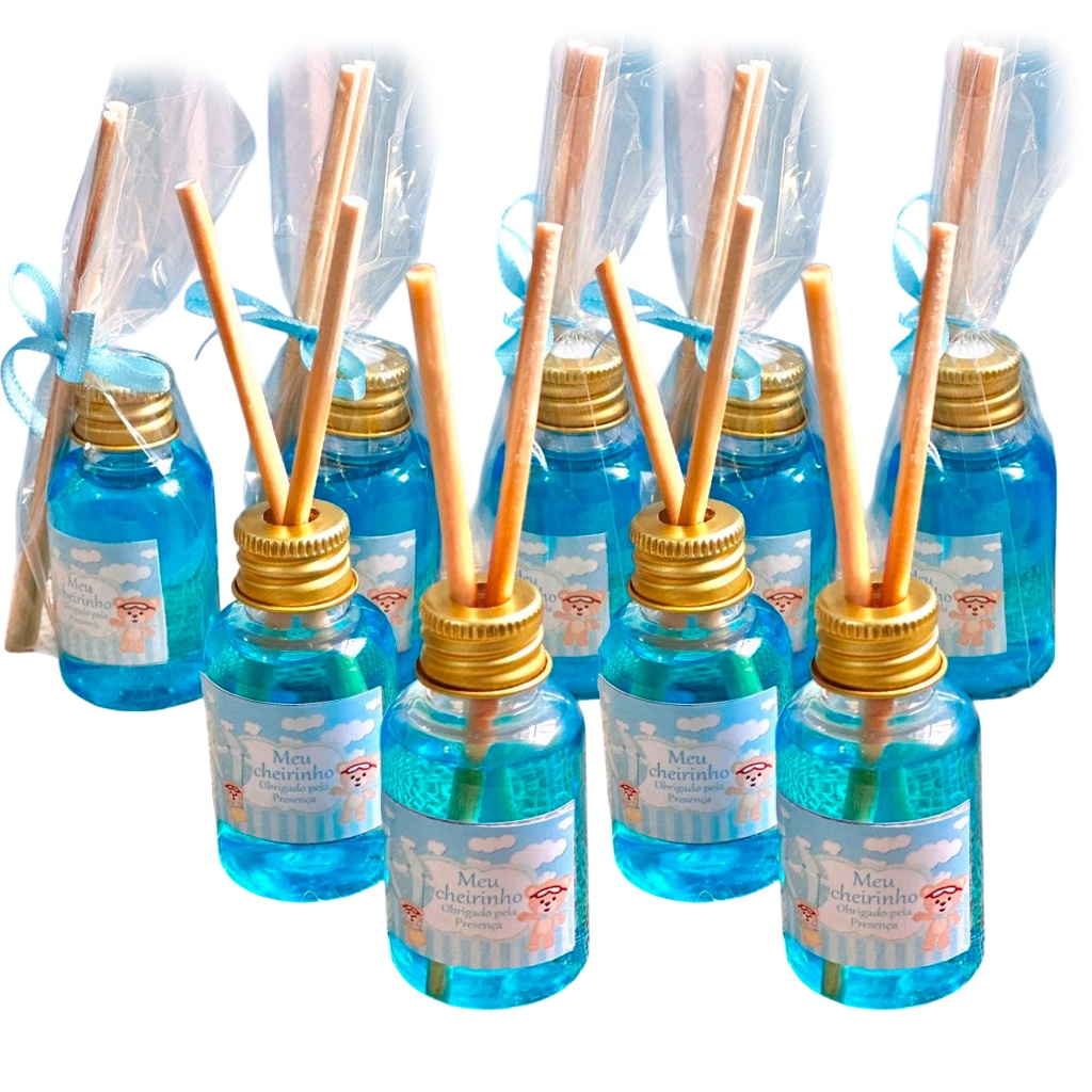 Kit Lembrancinhas Mini Difusor Para Chá de bebê Casamento Com tag Personalizavel em Oferta na Shopee