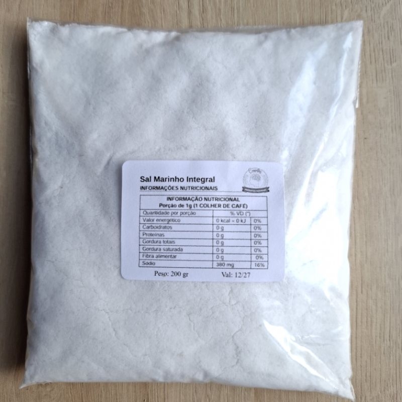 Sal Marinho Integral Fino 200gr em Oferta na Shopee