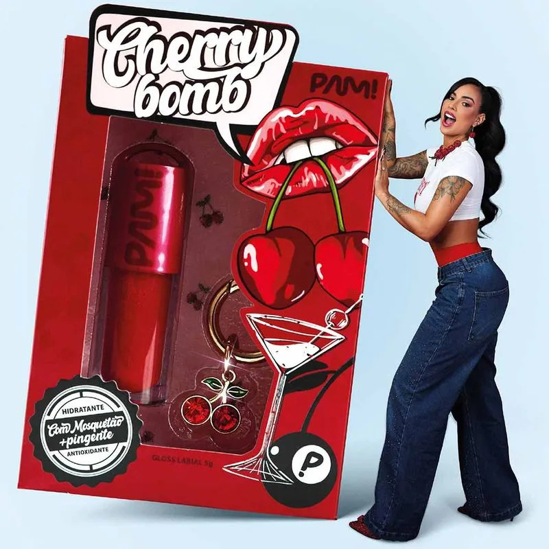 Gloss Labial Cherry Bomb By Pamella Vermelho Cereja