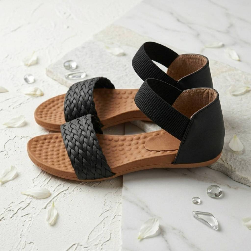 Sandália Feminina Rasteirinha Ortopédica Anatômica Confortável Elástico Calce Fácil - Promoção ! em Oferta na Shopee