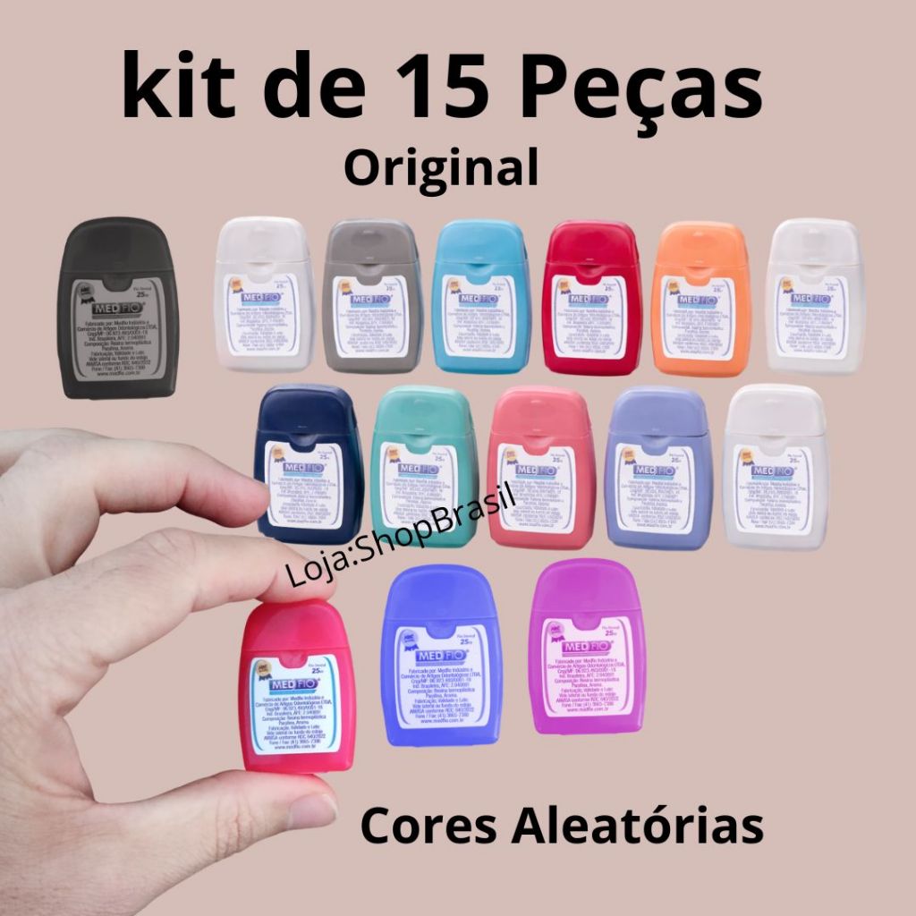 Fio dental Original Com 15 Unidades uso Adulto e infantil ótimo para Viagem Passeios 25 metros
