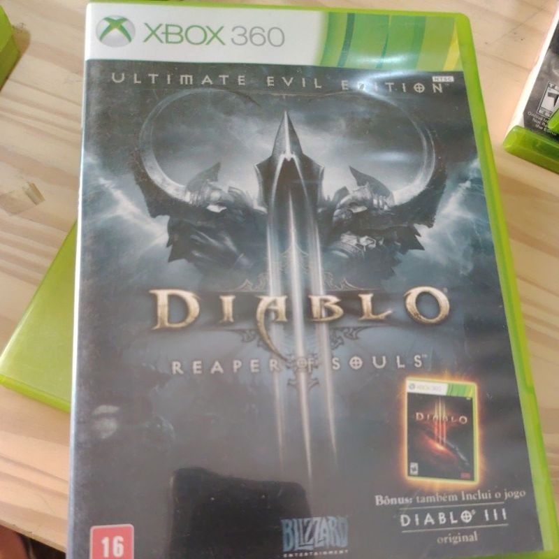 Diablo 3 Reaper of Souls Xbox 360 Mídia física original semi nova perfeita 100% Funcionando testado