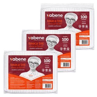 Kit 100 a 300 Toucas Descartáveis TNT Branca Sanfonadas com Elástico Vabene em Oferta na Shopee