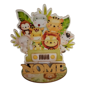 Centros Mesa Safari Personalizado Lembranças Festa c/ 12 uni em Oferta na Shopee