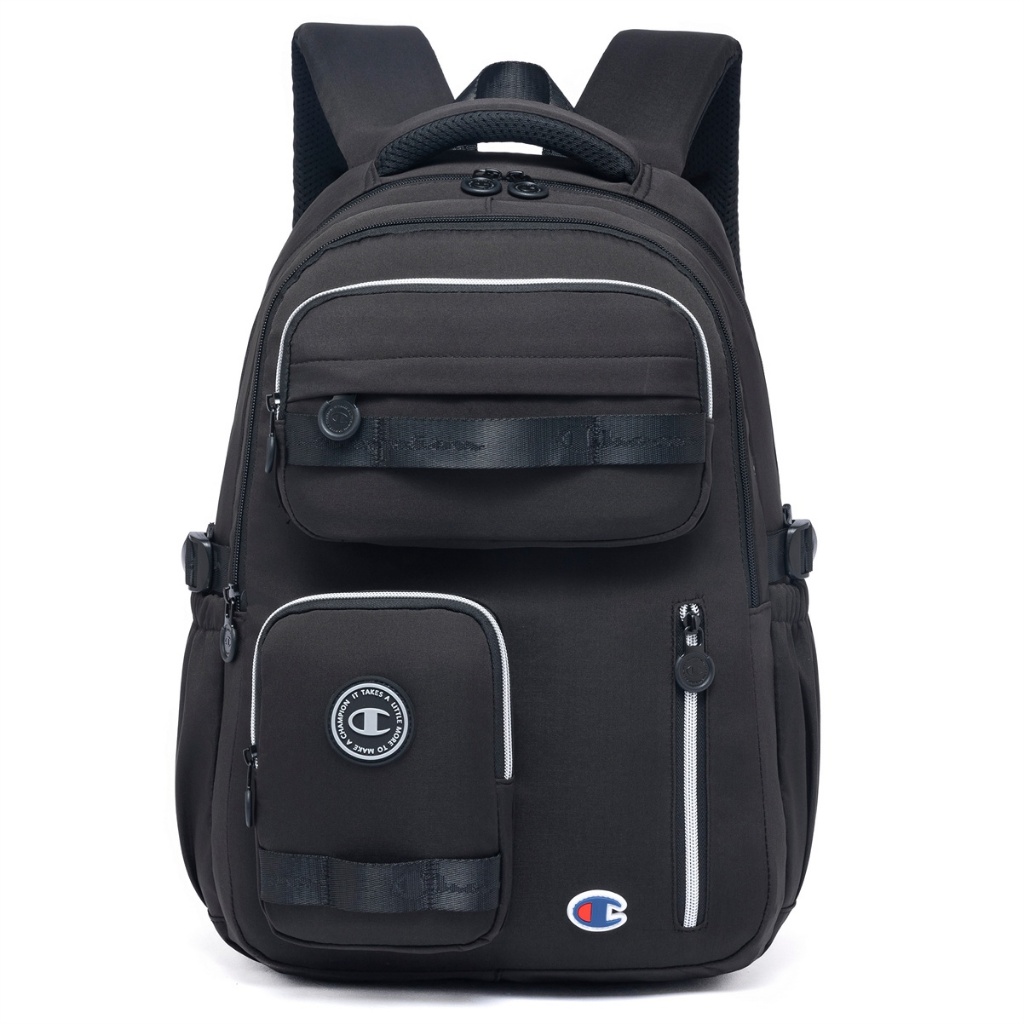 Mochila Preta Champion Original Reforçada Juvenil Bolsos Espaçosa em Oferta na Shopee