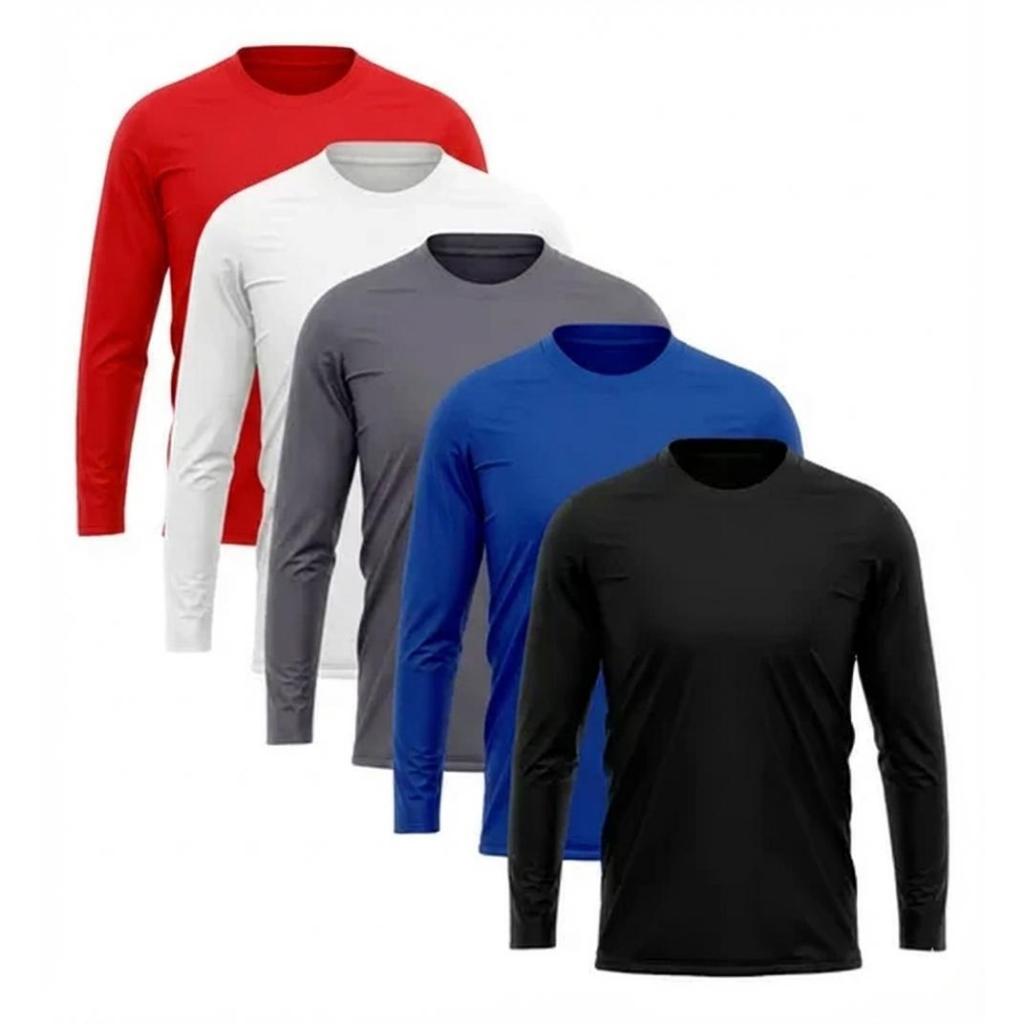 Kit 5 Camiseta UV Proteção Solar Uv50 Segunda Pele Praia Verão Lançamento Cores Sortidas TAM P AO G3 Plus Size em Oferta na Shopee