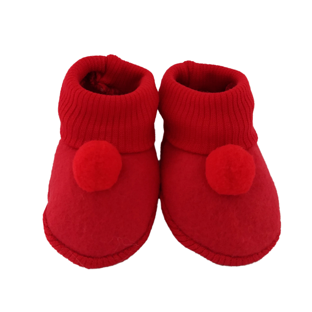 Kit 30 Pares de Sapatinhos Pantufa Vermelho Com Pompom Atacado Revenda Brinde Presente