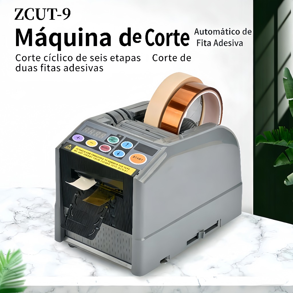 Máquina de Corte de Fita ZCUT-9 Cortador de Papel Automático Máquina de Embalagem Dispensador de Fita em Oferta na Shopee