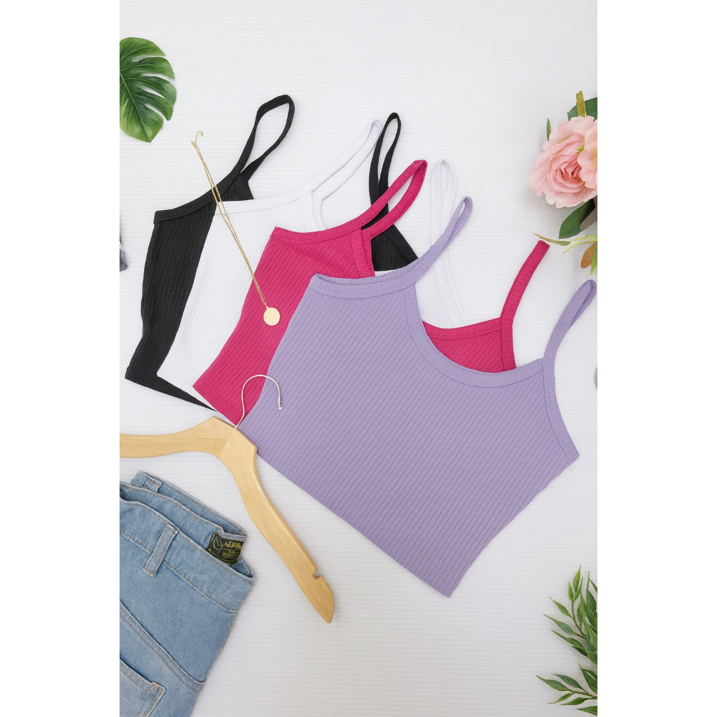 Kit 7 Top Cropped Alcinha Malha Canelada Blusinha Feminina Cropeed Alça Fitness Academia Treino