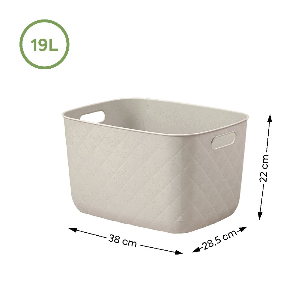 Caixa Organizadora Puffer 19 L Light Gray Coza