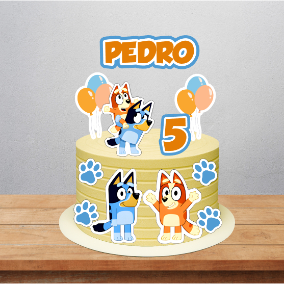 topo para bolo Bluey em Oferta na Shopee