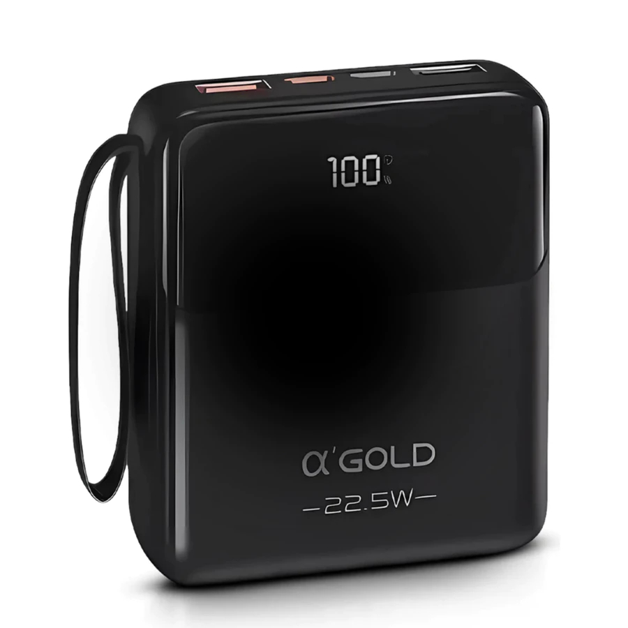 Power Bank 10.000mah 22.5W Gold - Carregador portatil turbo - Carga rapida - Bateria externa