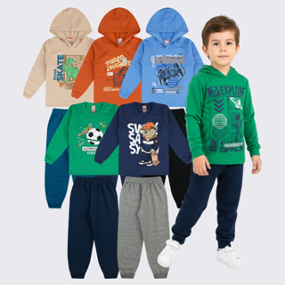 Kit 10 Peças 5 Conjuntos Moletom Infantil Roupa Menino Inverno Frio em Oferta na Shopee