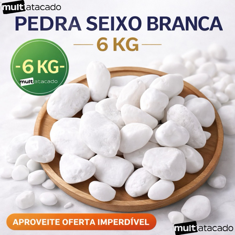 6kg Pedra Seixo para Jardim branca dolomita polido ornamental Vaso Aquário em Oferta na Shopee