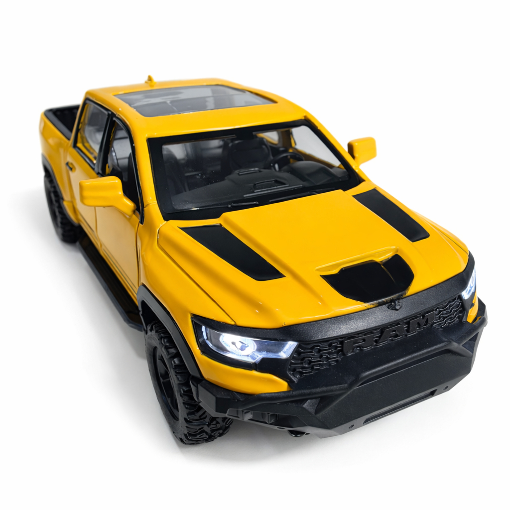 Miniatura Dodge Ram Escala 1:32 Metal Die Cast com Luz e Som