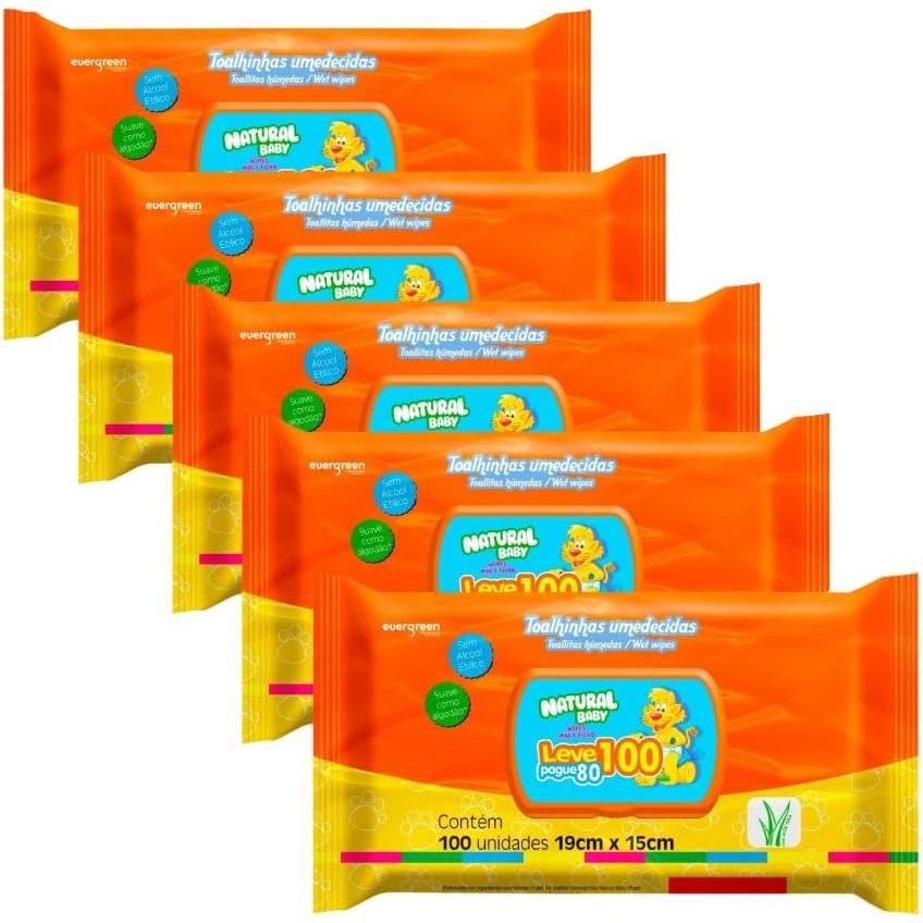 LENÇO UMEDECIDOS NATURAL BABY 100UN