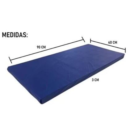 COLCHONETE AZUL ACADEMIA / YOGA / PILATES - 90x40x3cm - DUPLA COSTURA