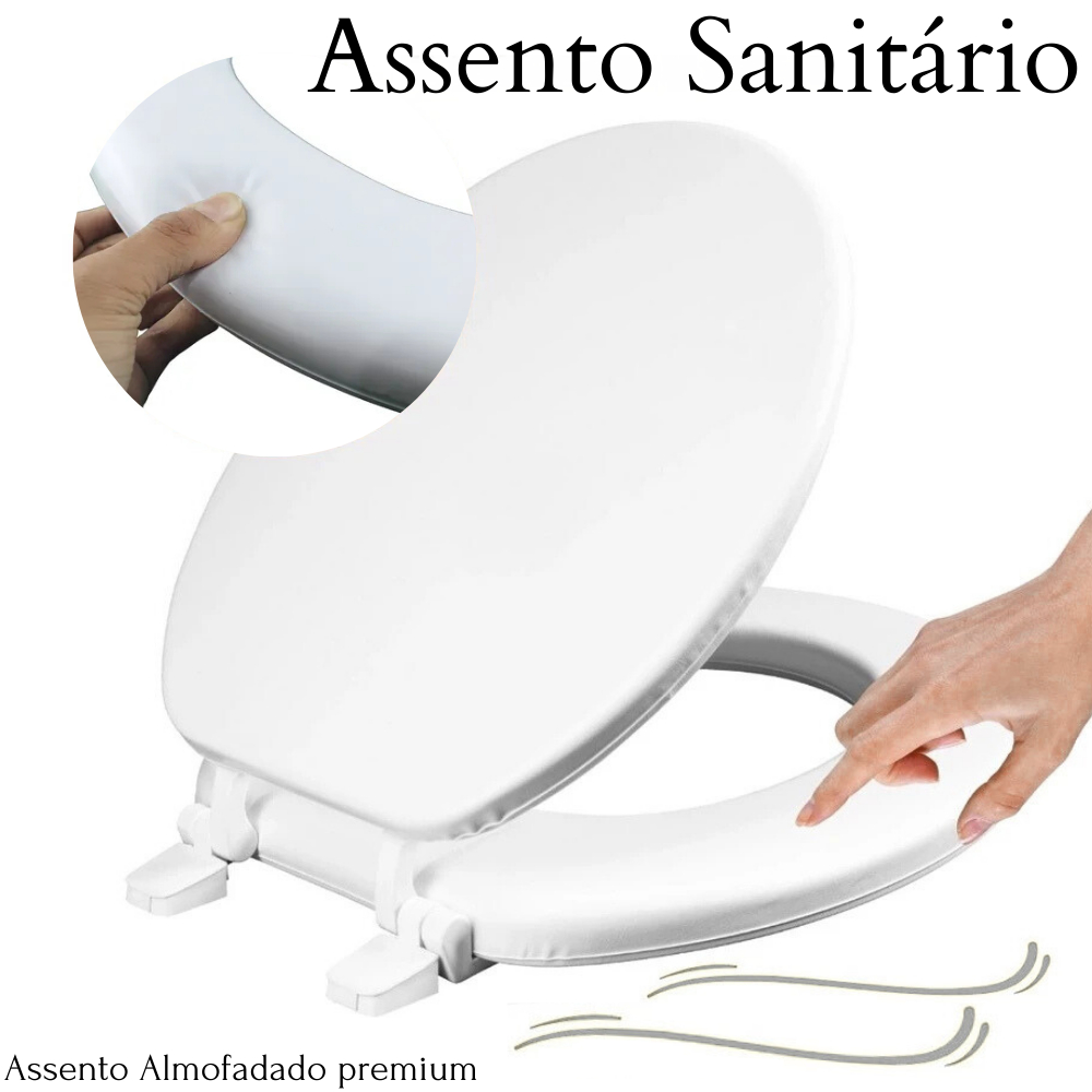 Assento Sanitário Almofadado Universal Oval Branco Tampa Vaso Slim Confortável Básico em Oferta na Shopee