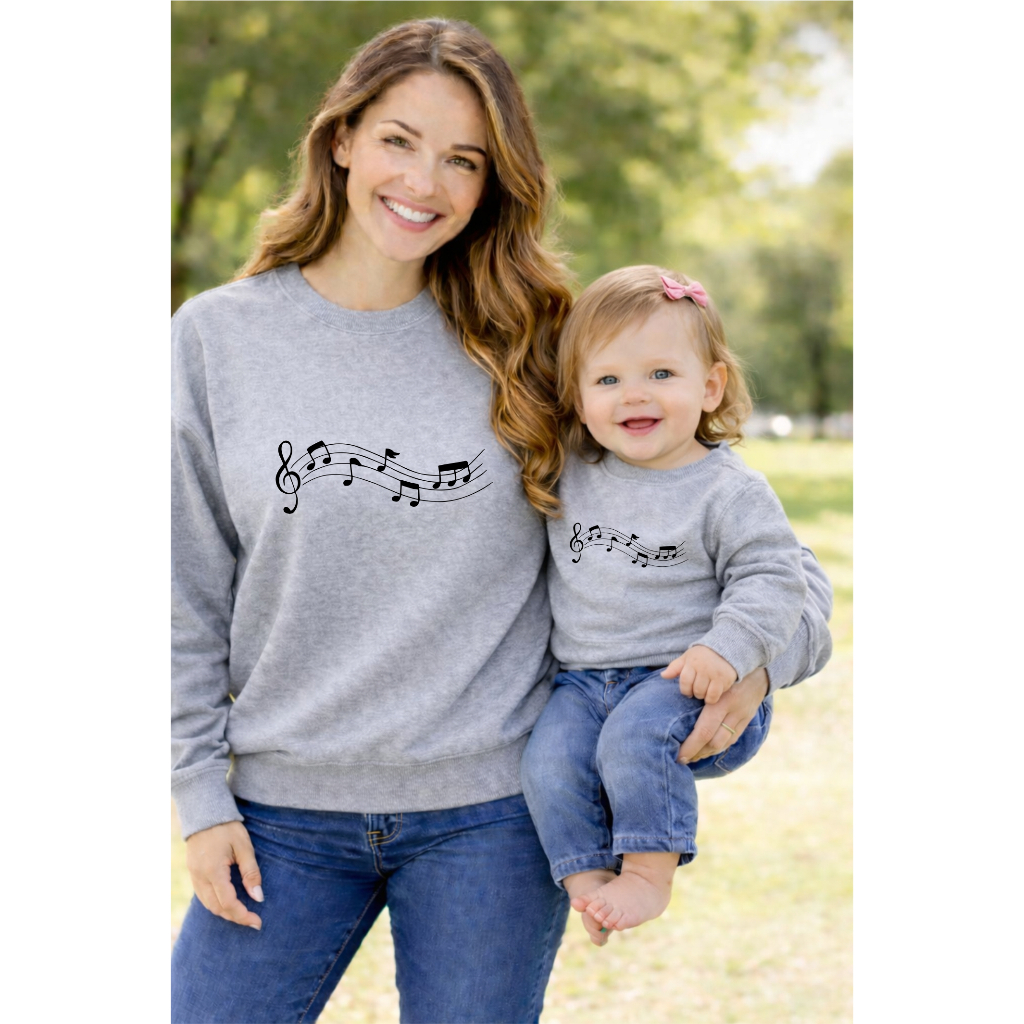 Kit mãe e filha filho musica notas musicais