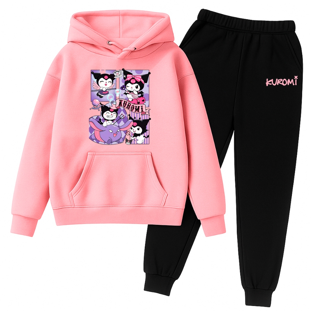 Conjunto Moletom Infantil Coelhinha Dark Menina Agasalho Inverno Blusa de Frio e Calça