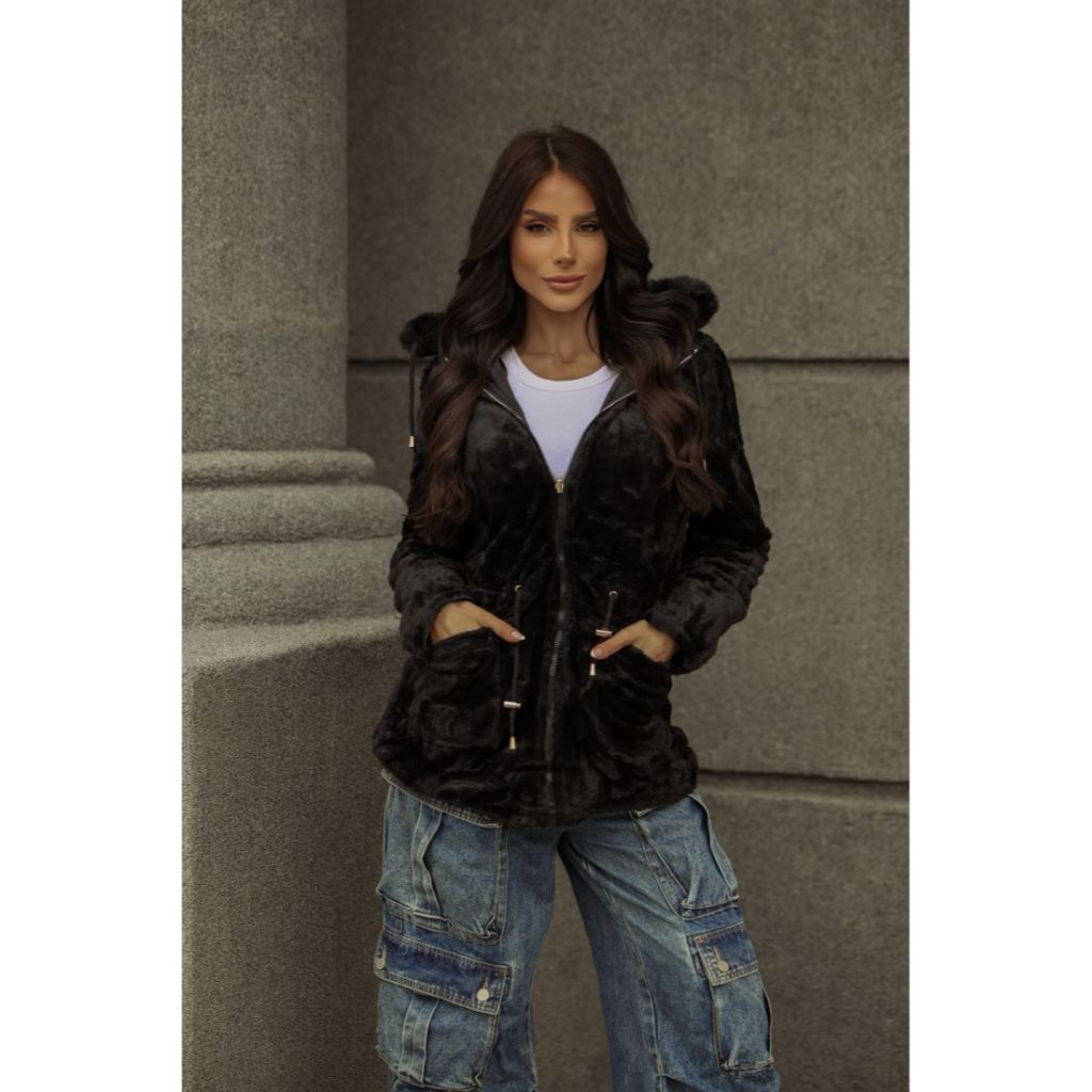 parka feminina dupla face nylon/teddy tendençia 2026 de alta qualidade se ajusta perfietamente no corpo capuz removivel