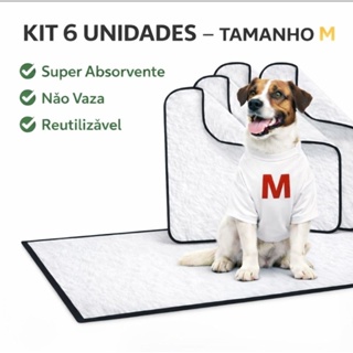 Tapete Higiênico Lavável kit c/6und 46x60 Clássico Para Pets Animais Porte Médio em Oferta na Shopee