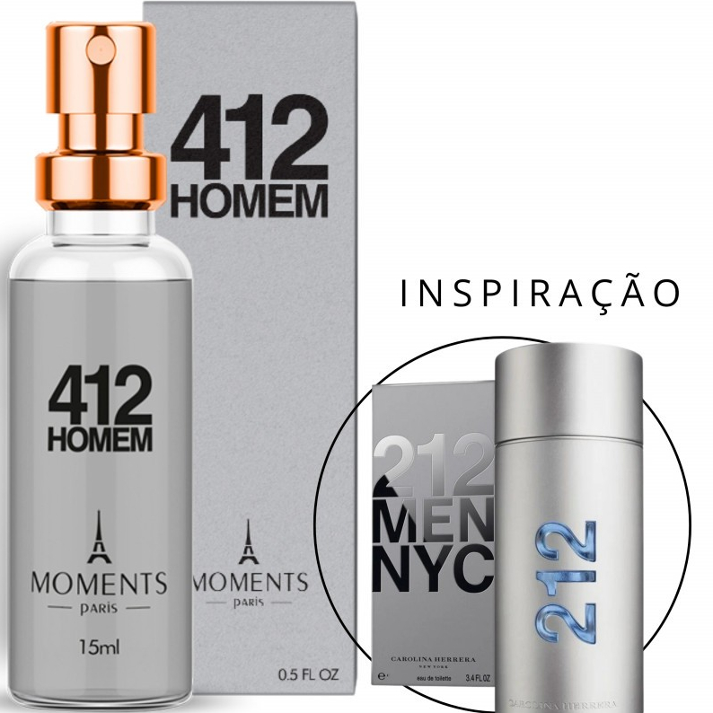 412 Homem Perfume Masculino  Eau de Parfum  EDP  Importado Contratipo 15ml Moments Paris
