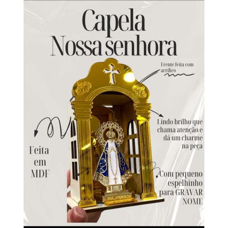 Capela Nossa Senhora Aparecida Dourada – Oratório Decorativo Religioso Católico