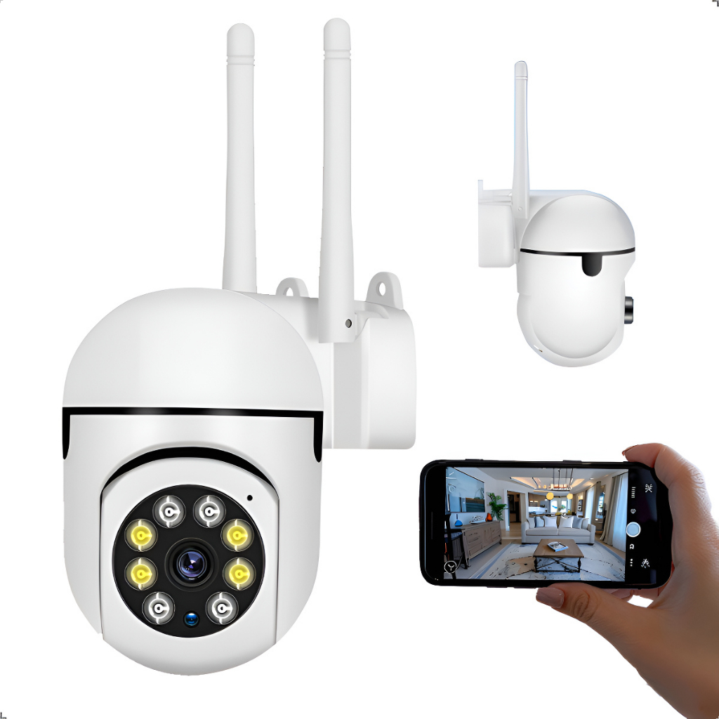 Câmera Segurança IP Wifi Hd 360° Smart Ambiente Interno E Externo Espiã Visão Noturna