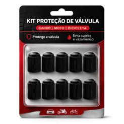 Kit 10 Tampinhas de Bico de Pneu – Universal, Resistente e Ideal para Carros, Motos e Bikes