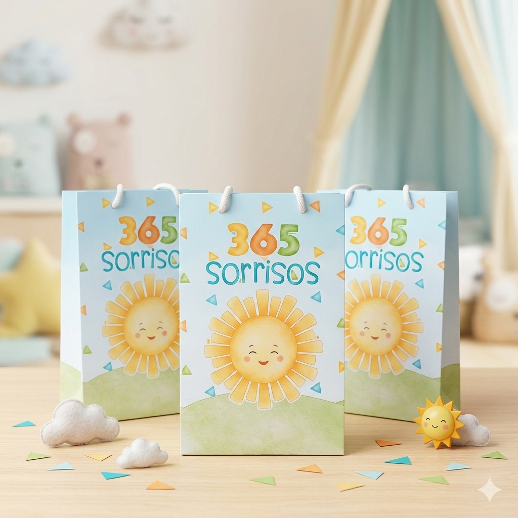 Sacolinhas Personalizadas para Festa Aniversario Lembrancinha 365 Sorrisos
