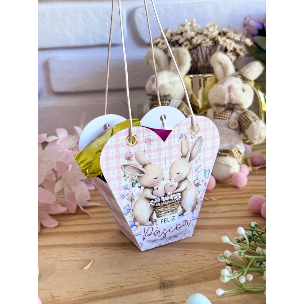 Sacolinha Porta Bombom Páscoa – Caixinha Lembrancinha (Kit Com 10 ou 20 Unidades / Estampas Sortidas)