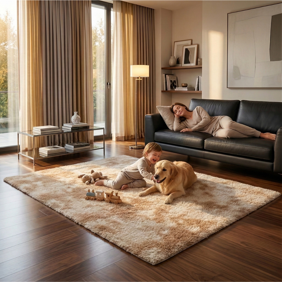 Tapete Peludo Para Sala Quarto 2,00 X 1,40 Grande Pelo Alto