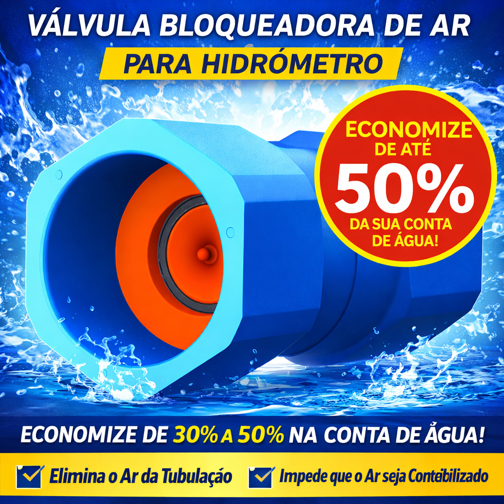 Bloqueador de Ar Hidrômetro Válvula Airlock Redutor Conta de Agua Soldável Rosqueavel