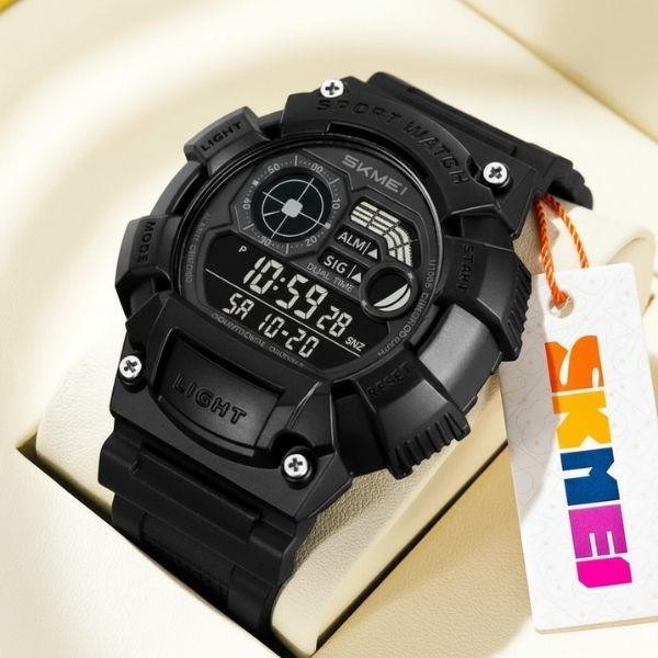 Relógio Masculino Skmei Digital 2403, Original, Resistente a Agua 5atm, com Timer, 2 Horários, 1 Ano de Garantia
