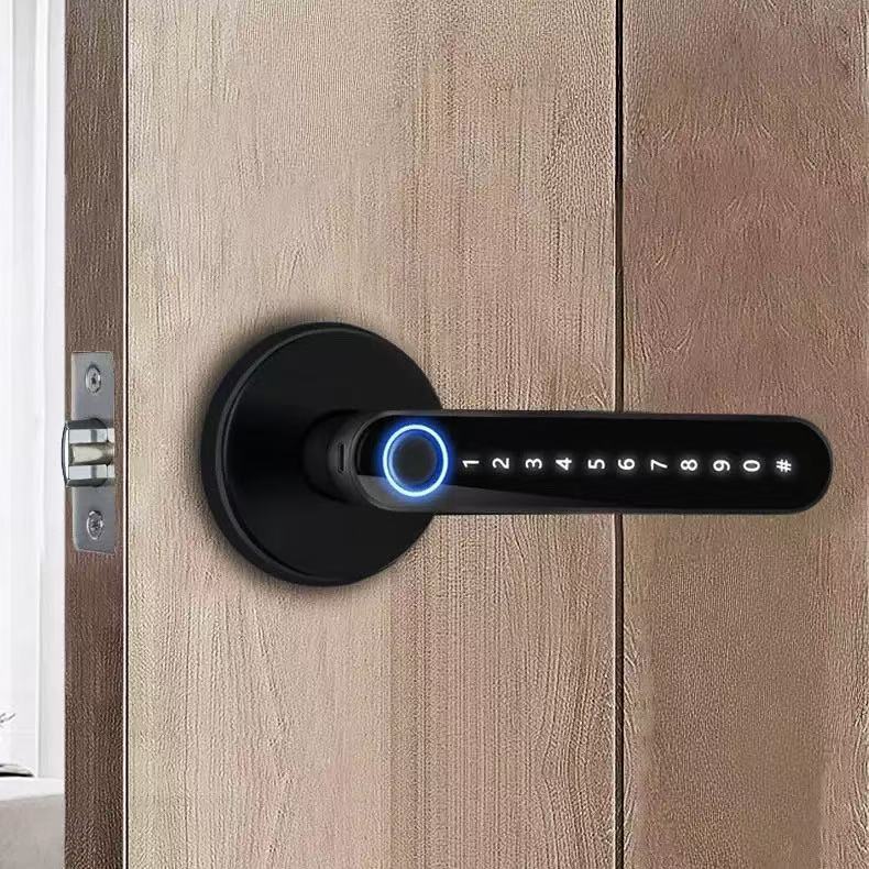 Fechadura Digital RAYKUBE com Biometria e Senha | Bluetooth | Tuya Smartlife App | Sem Chave | Alta Segurança