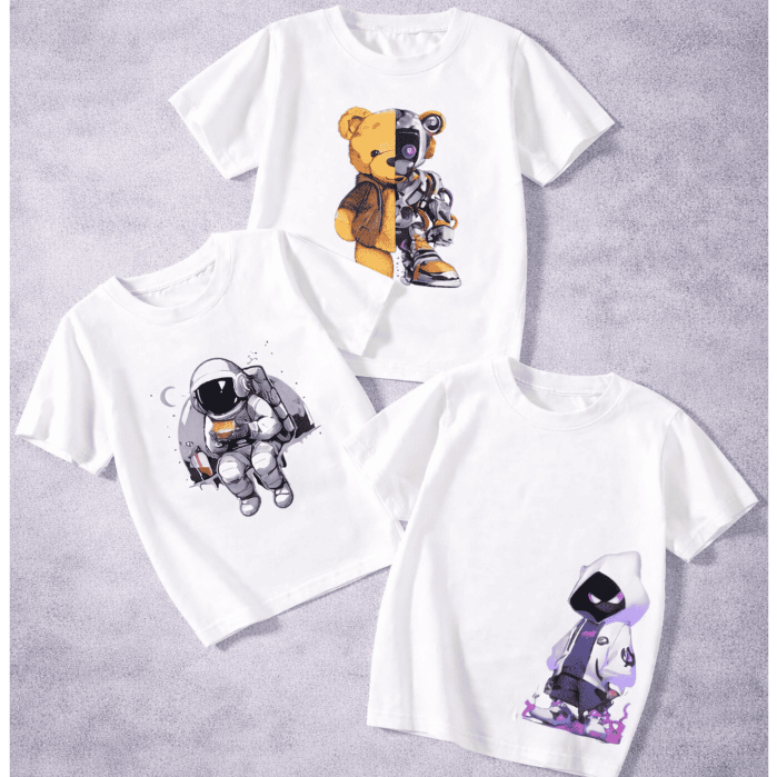 Kit Conjunto 3 Camiseta Masculina Astronauta Lançamento Blusa 100% Algodão Leve Confortável