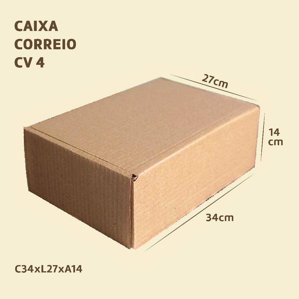 5 ~ 10 Caixas de Papelão Montável 34x27x14 cm Reforçada para Envio Ecommerce Correios Pac Sedex